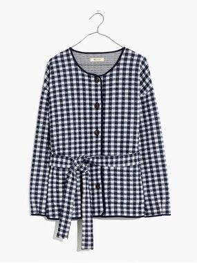 Madewell Gingham Belted Jacket | Size XL